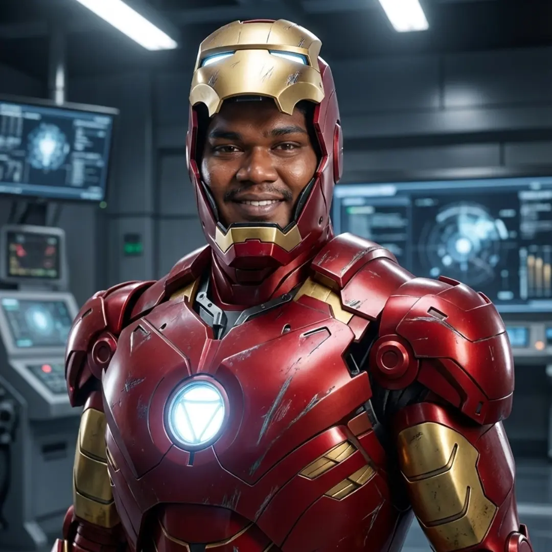 Madhanraj Prabakaran as Iron Man tech expert building AI automation workflows for marketing.